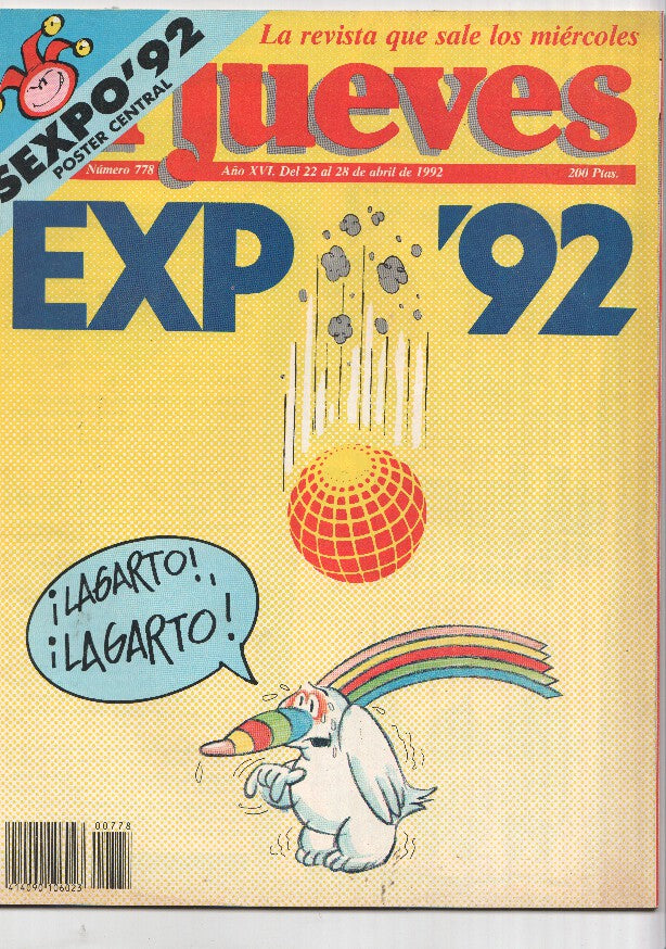 Revista EL JUEVES numero 0778 - POSTER CENTRAL CURRO EXPO 92