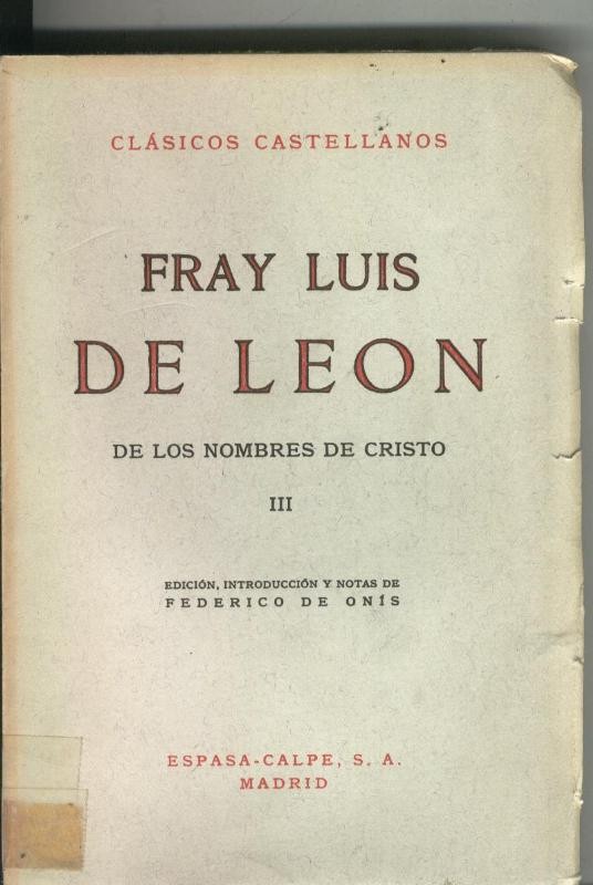 De los nombres de Cristo Tomo III