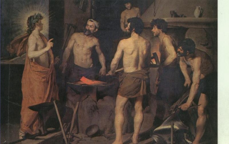 Postal : Museo del Prado: La fragua de Vulcano (Velazquez)