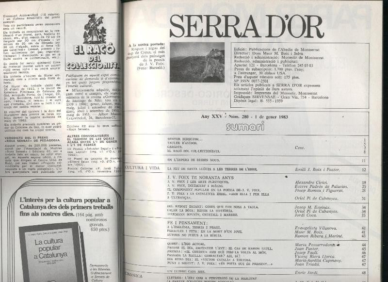 Serra d,Or tomo año 1983