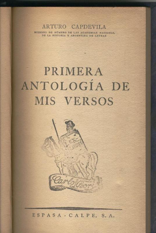 Primera antologia de mis versos