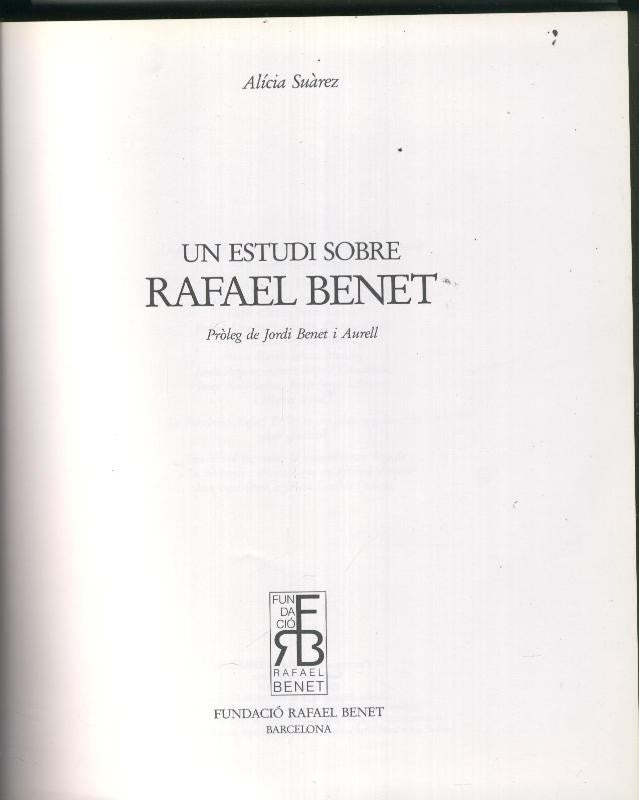 Un estudi sobre Rafael Benet
