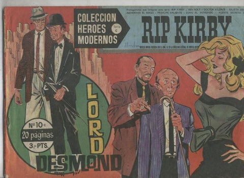 Heroes Modernos serie C: Rip Kirby numero 10 (numerado 1 en trasera)