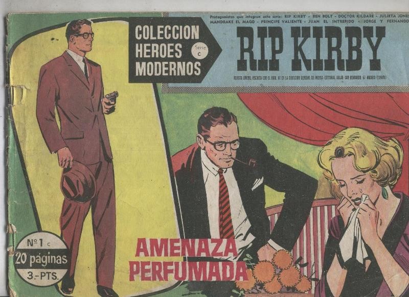 Heroes Modernos serie C: Rip Kirby numero 01 (numerado 1 en trasera)