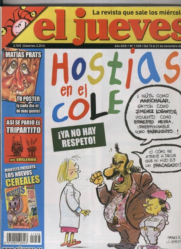 El Jueves revista semanal numero 1538: poster de Matias Prats