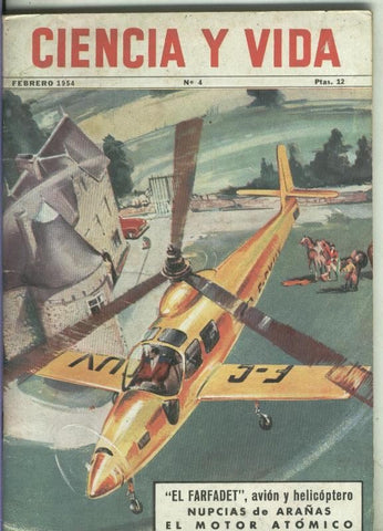 Ciencia y vida numero 4 (febrero 1954): El farfadet, avion y helicoptero