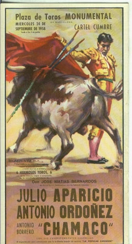 Poster postal corrida de Toros: Plaza de Toros Monumental