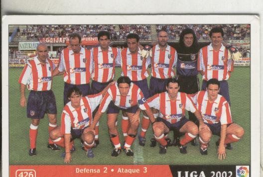 Cromos: Liga 2002: At.Madrid: Escudo y alineacion