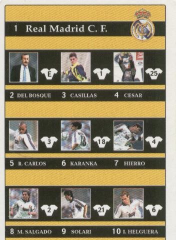 Cromos: Liga 2002: Real Madrid C.F.