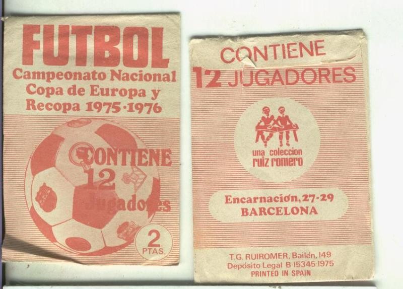 Cromo: Campeonato nacional de futbol copa de europa y recopa 1975-1976