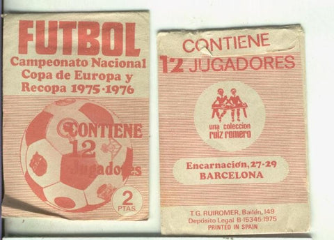 Cromo: Campeonato nacional de futbol copa de europa y recopa 1975-1976
