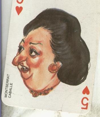 Cromo: Montserrat Caballe, carta baraja de El Jueves