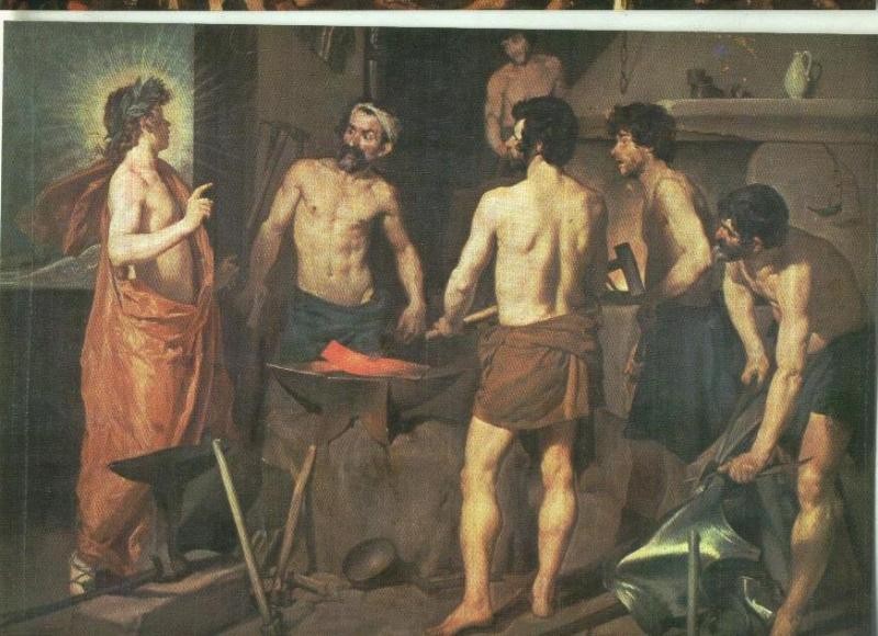 Postal : Velazquez: escuela española-La fragua de Vulcano
