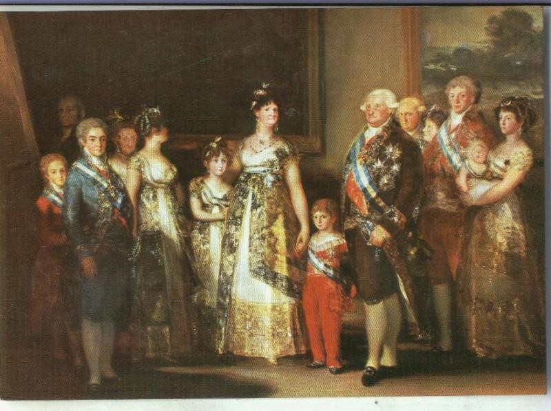 Postal : Goya: escuela española-La familia de Carlos IV