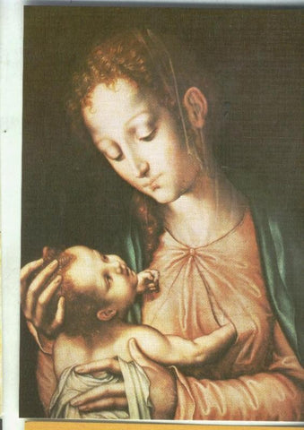 Postal : Luis de Morales: escuela española-La virgen y el niño
