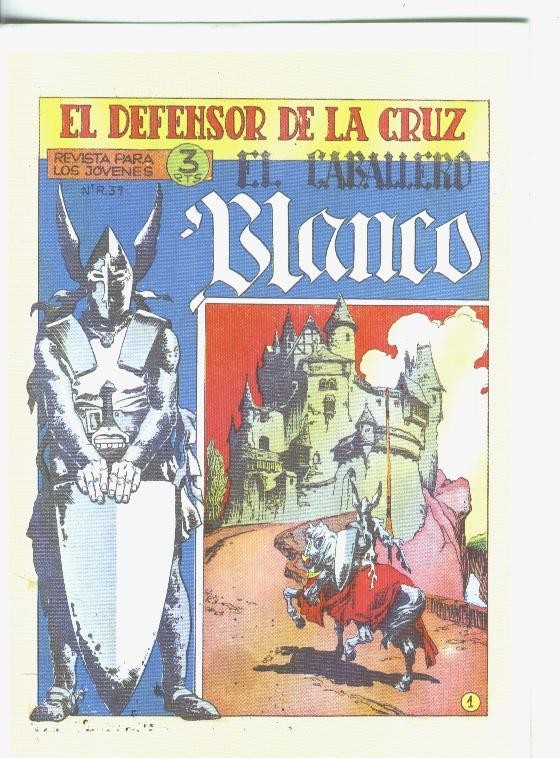 Postal-Ficha: El Caballero Blanco
