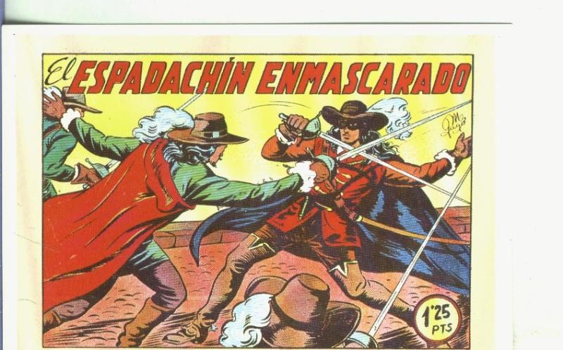 Postal-Ficha: El Espadachin Enmascarado