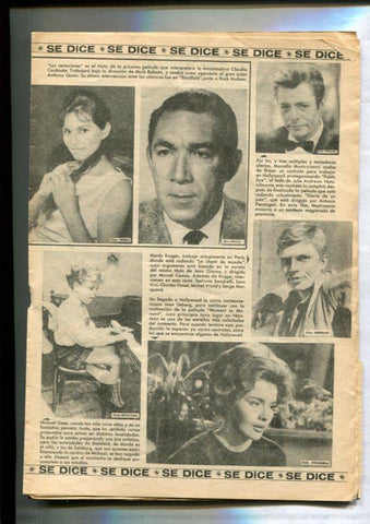 Sissi numero 325: fichas/fotos de: Claudia Cardinale-Anthony Quinn-Marcello Mastroiani-Michael Gees-Jean Seberg-Hardy Kruger