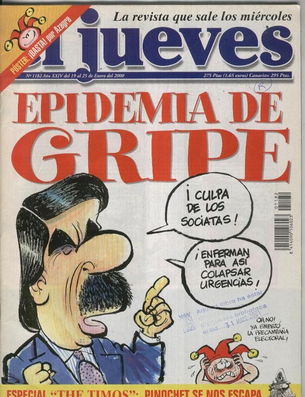 El Jueves revista semanal numero 1182: epidemia de gripe