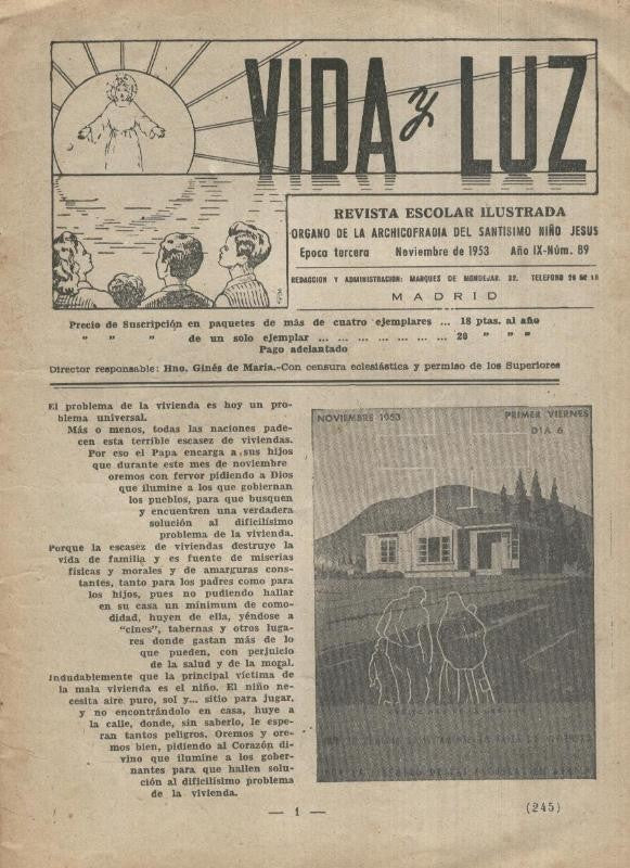 Vida y Luz numero 089: no conserva la cubierta