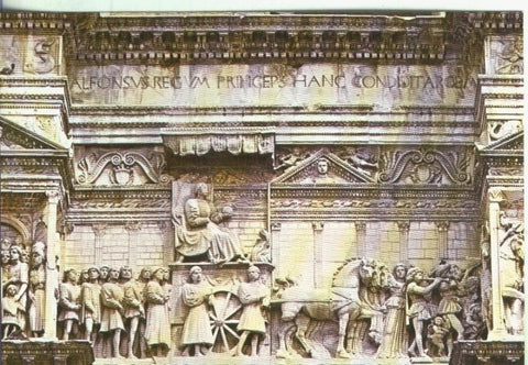Postal: Arte Renacimiento: Detalles arco triunfal en la puerta del Castelnuovo