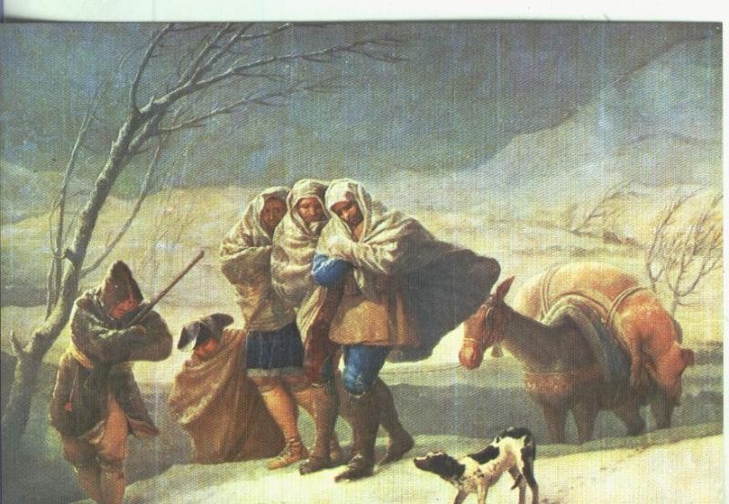 Postal: Escuela Española: Goya: La nevada
