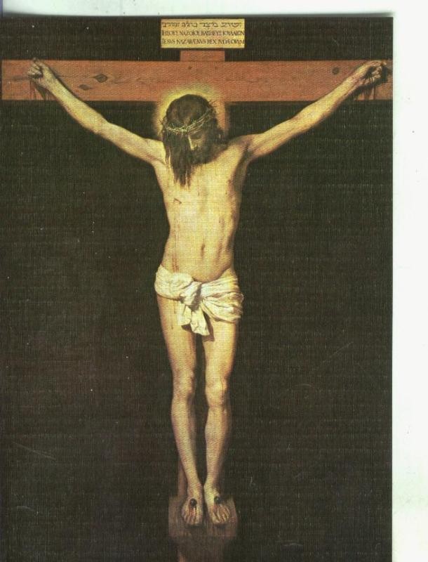 Postal: Escuela Española: Velazquez: Cristo crucificado