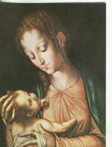 Postal: Escuela Española: Morales: La virgen y el niño
