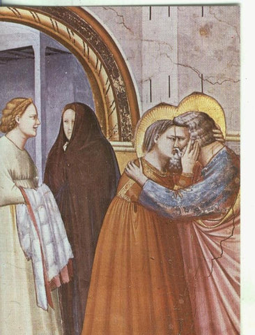 Postal: Arte Gotico: Abrazo de San Joaquin y Santa Ana de Giotto