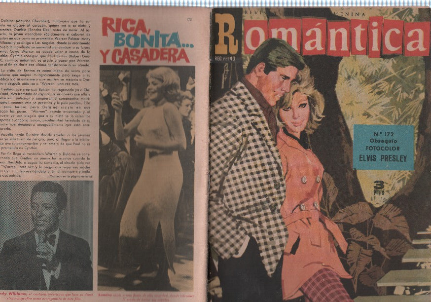 Romantica numero 172: Flash con Sandra, Andy Williams, Sandra Dee Robert Goulet