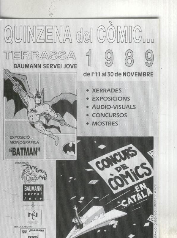 Postal: Quincena del comic en Terrasa 1989