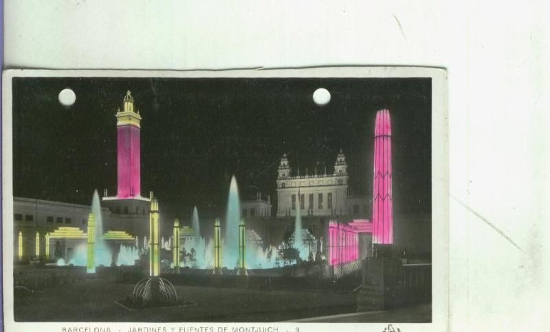 Postal: Barcelona: Jardines y Fuentes de Montjuich