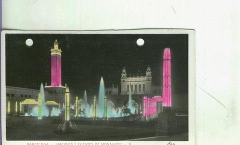 Postal: Barcelona: Jardines y Fuentes de Montjuich