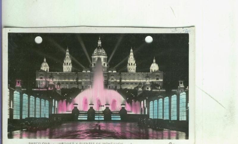 Postal: Barcelona: Jardines y Fuentes de Montjuich