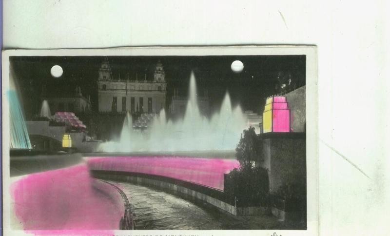 Postal: Barcelona: Jardines y Fuentes de Montjuich