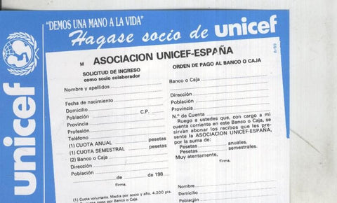 Postal: Unicef, propaganda comercial