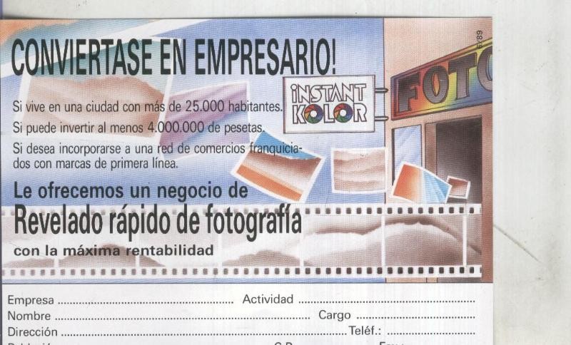 Postal: Instant Color, propaganda comercial