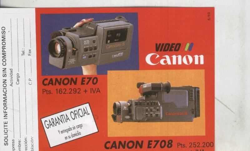 Postal: Canon, propaganda comercial