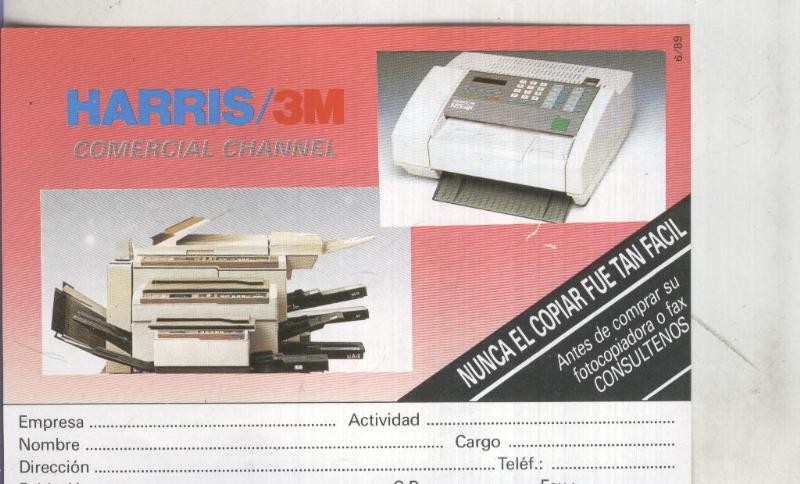 Postal: Hot Mail: Harris 3M  propaganda comercial