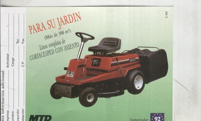 Postal: Hot Mail: MTD products inc,   propaganda comercial