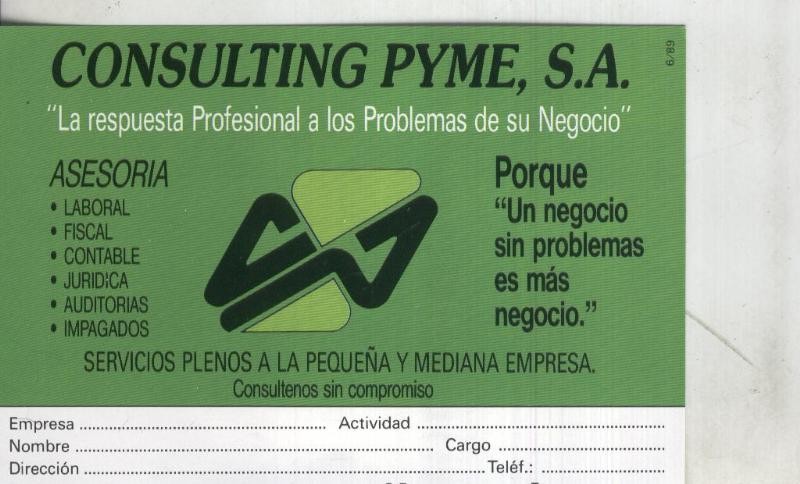 Postal: Hot Mail: Consulting Pyme S.A., propaganda comercial