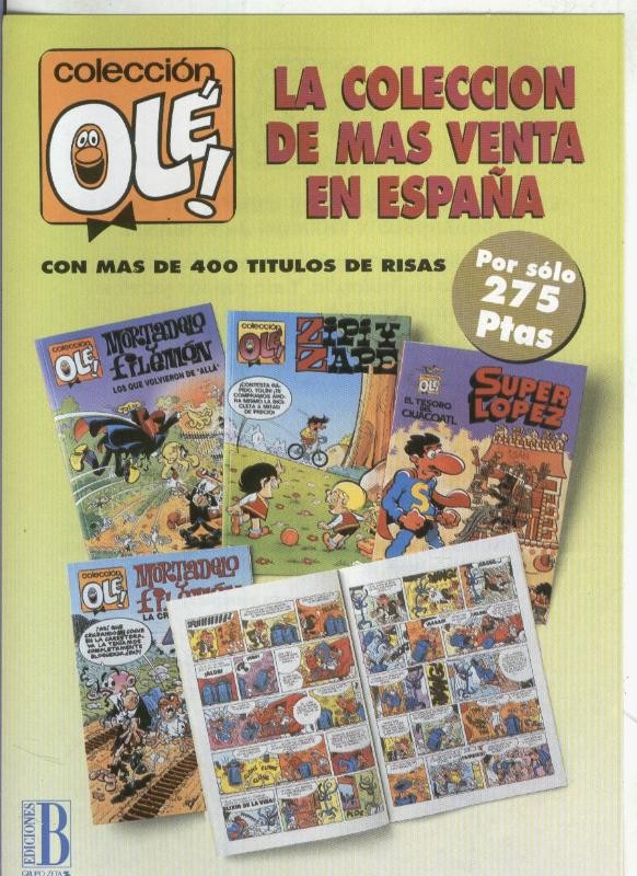 Folleto Propaganda Ediciones B: Coleccion OLE