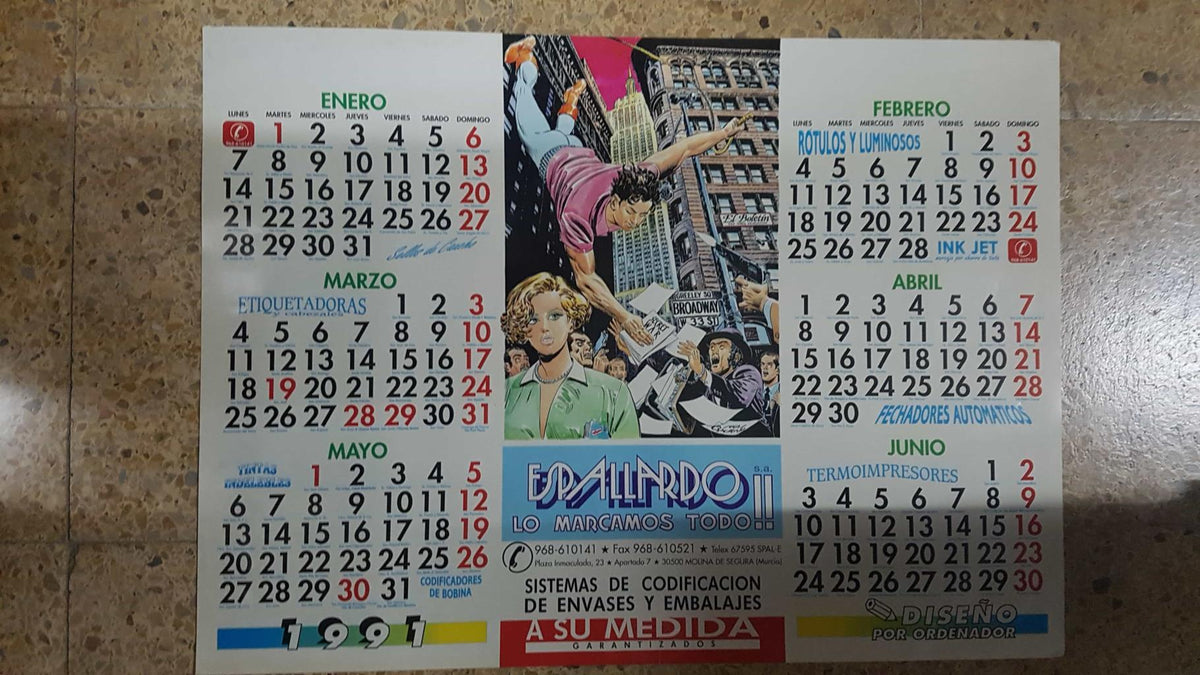 Calendario 1991 de Juan Espallardo