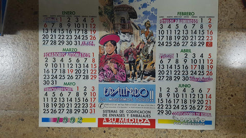 Calendario 1992 de Juan Espallardo