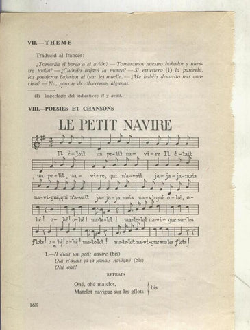 Foto: Letra y musica de Le Petit Navire