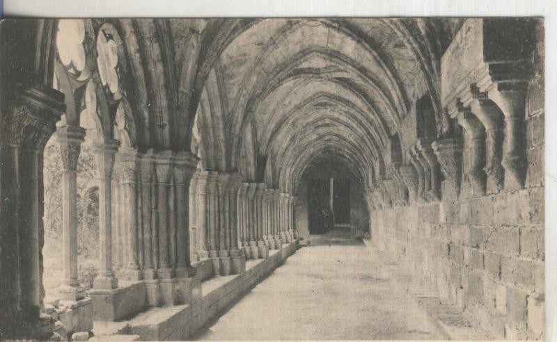 Postal B/N 0191 : Monastir de Poblet: Ala gotica de Ponent, del claustre