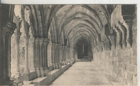Postal B/N 0191 : Monastir de Poblet: Ala gotica de Ponent, del claustre