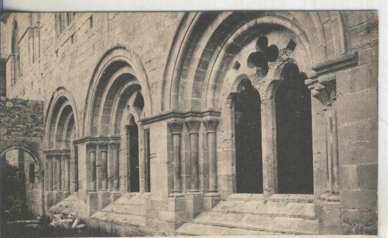Postal B/N 0187 : Monastir de Poblet: Finestrals posteriors de l,aula capitular