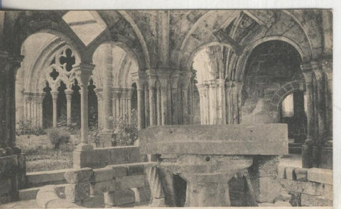 Postal B/N 0186 : Monastir de Poblet: Interior del Templet, al claustre
