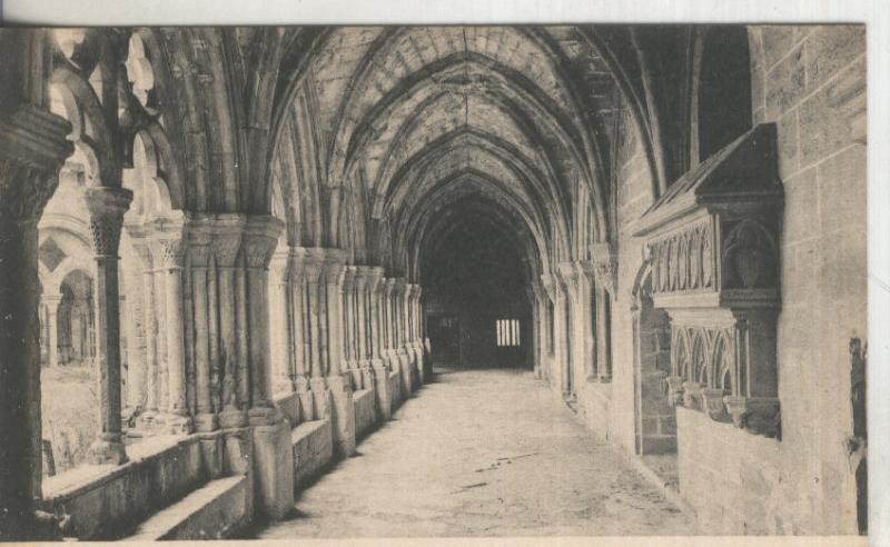 Postal B/N 0184 : Monastir de Poblet: Ala gotica. Solixent del claustre